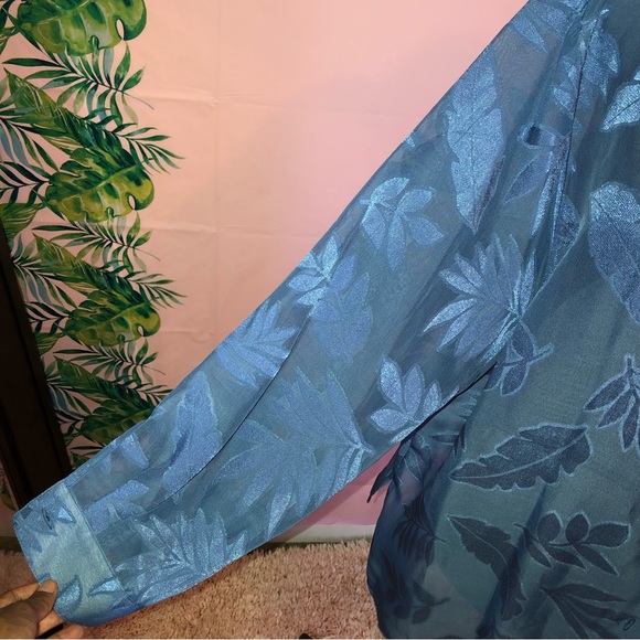 BonWorth Blue Print Collared Button Down - Picture 5 of 6